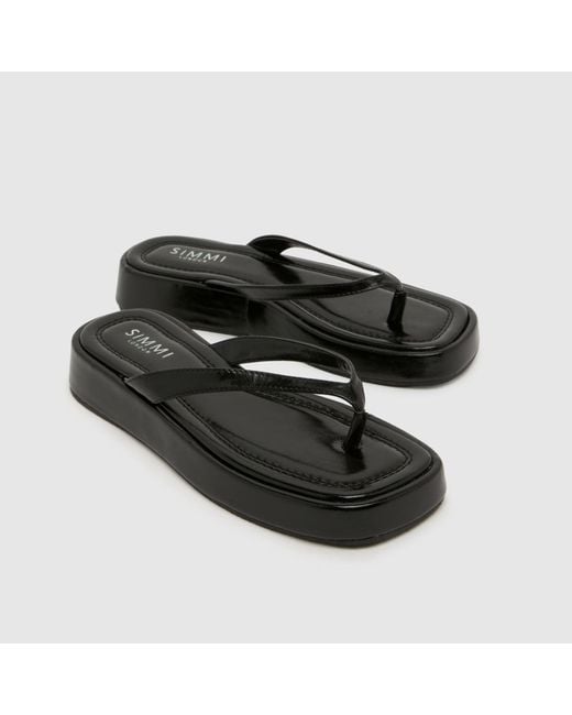 SIMMI Black Kimmie Platform Flip Sandals