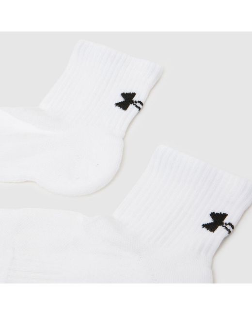 Under Armour White Tech Quarter Socks 3 Pack