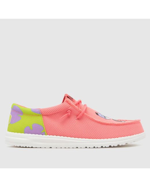 HeyDude Pink Wally Funk Spongebob Patrick Trainers In for men