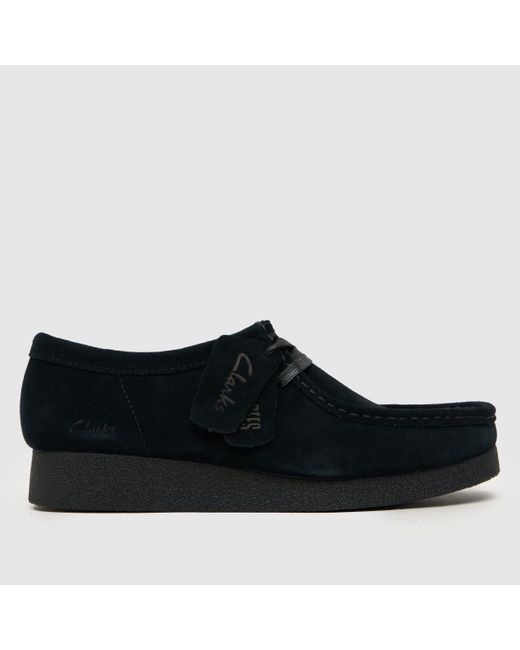 Clarks Black Wallabee Evo Flat Shoes In