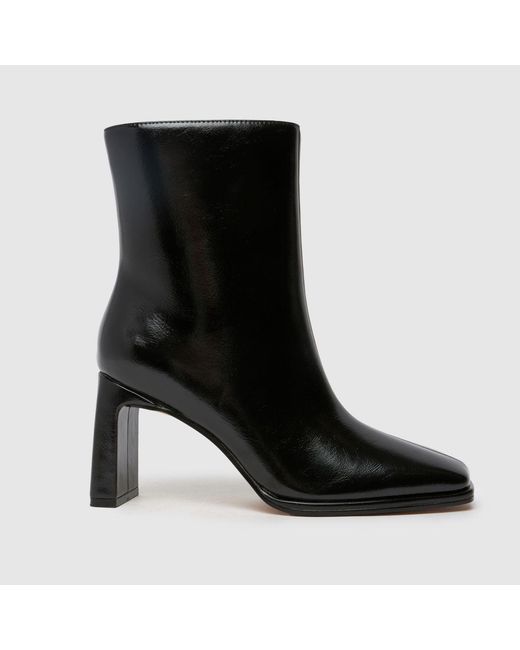 Schuh Black Becca Square Toe Heel Boots
