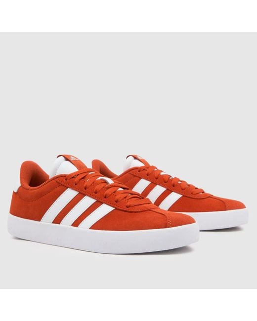 Adidas Red Vl Court 3.0 Trainers In