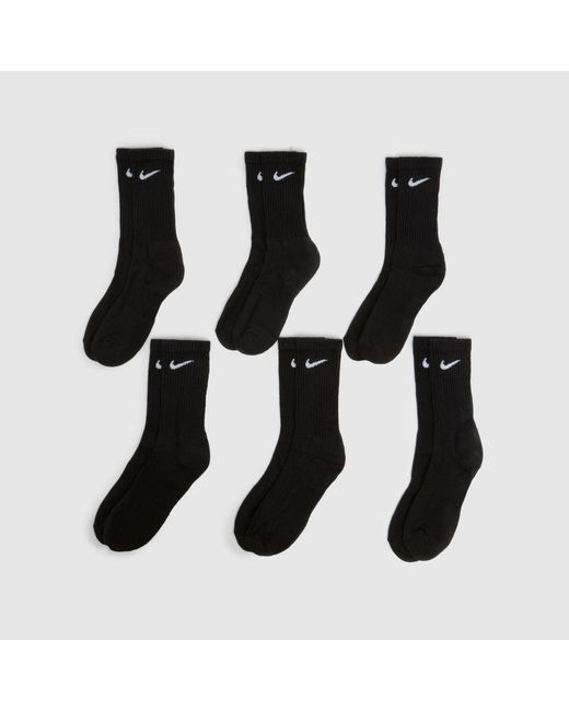 Nike Black Everyday Crew Socks 6 Pack