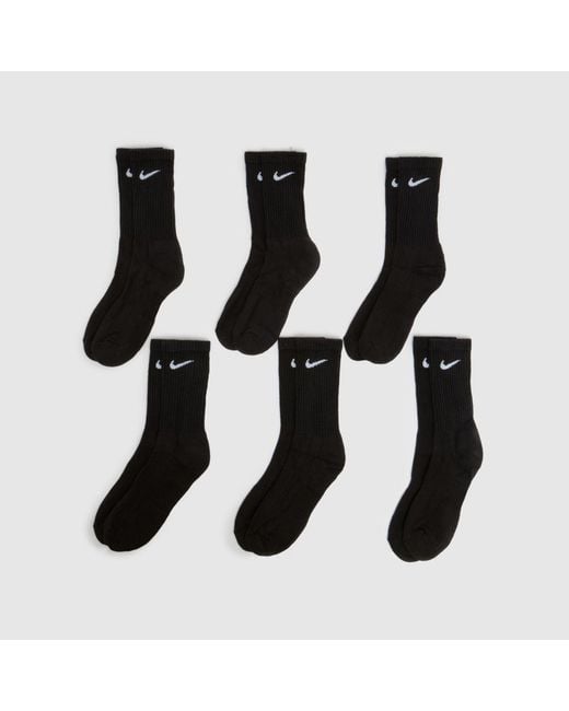 Nike Black Everyday Crew Socks 6 Pack