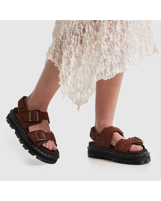 Dr. Martens Brown Dr Martens Zebzag Platform Sandals