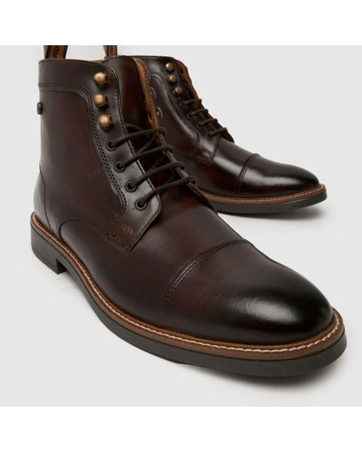 Base London Brown Plymouth Toe Cap Boots for men