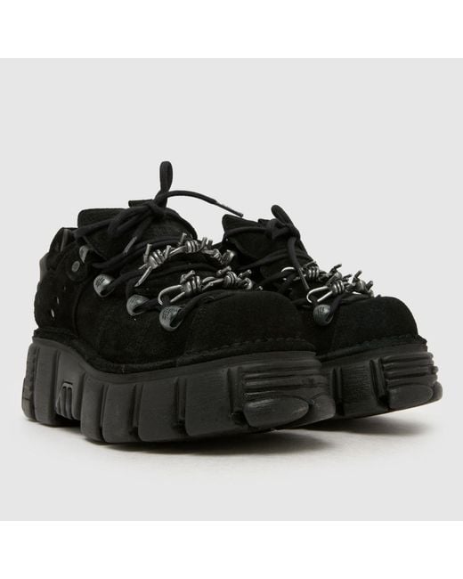New Rock Black Barb Low Flats