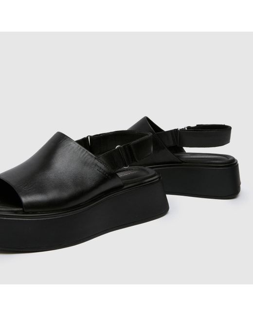 Vagabond Black Courtney Flatform Mule Sandals In