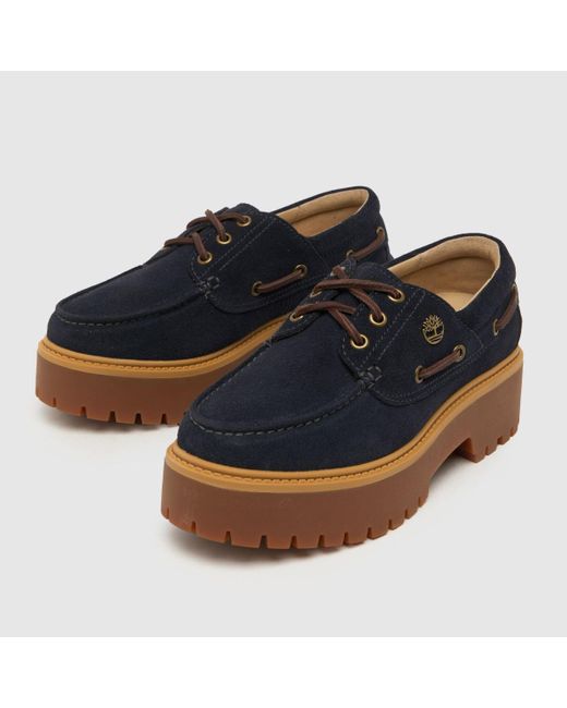 Timberland Blue Stone Street Boat Flat Shoes In