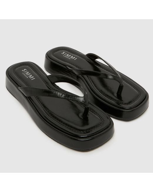 SIMMI Black Kimmie Platform Flip Sandals