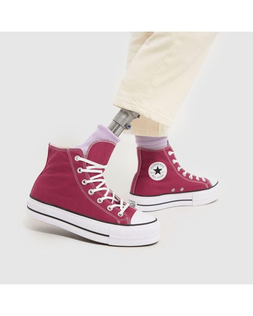Converse Red All Star Lift Trainers In