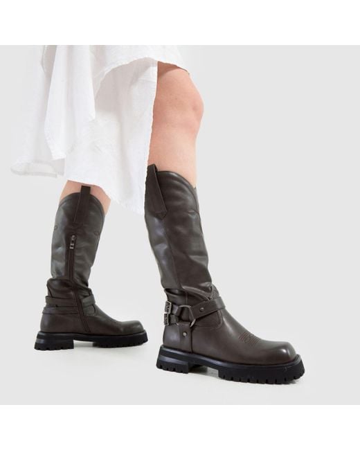 SIMMI Brown Galveston Biker Boots
