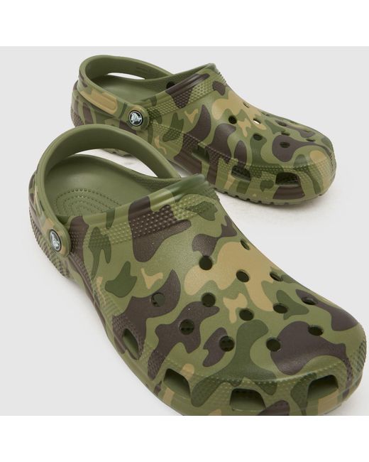 CROCSTM Green Classic Duck Camo Clog Sandals for men
