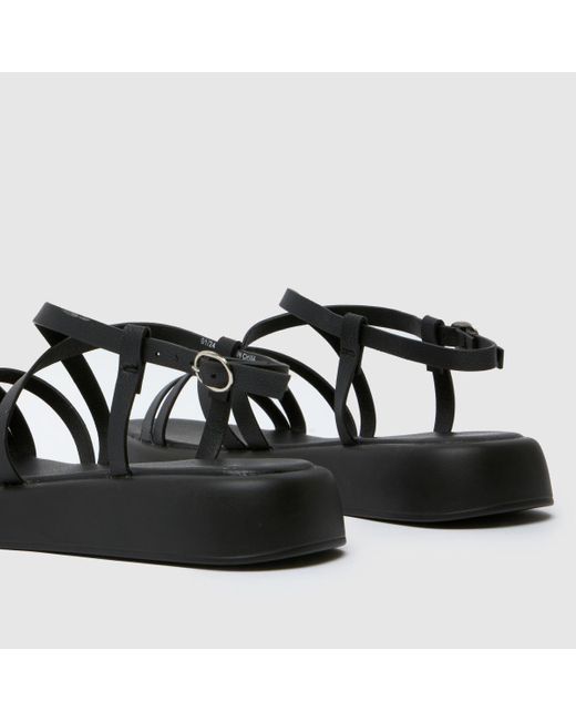 Schuh Black Wide Fit Tristan Strappy Sandals In