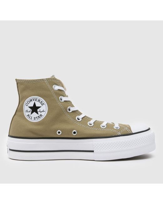 Converse Green All Star Lift Hi Trainers In