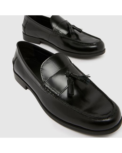 Schuh Black Ryder Leather Loafer Shoes for men