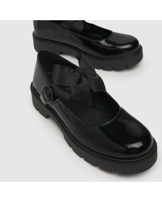 Kickers Black Kick Kori Mary Jane Bow Flat Shoes