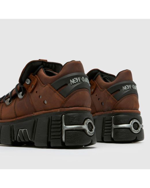 New Rock Brown Classic Low Shoes for men