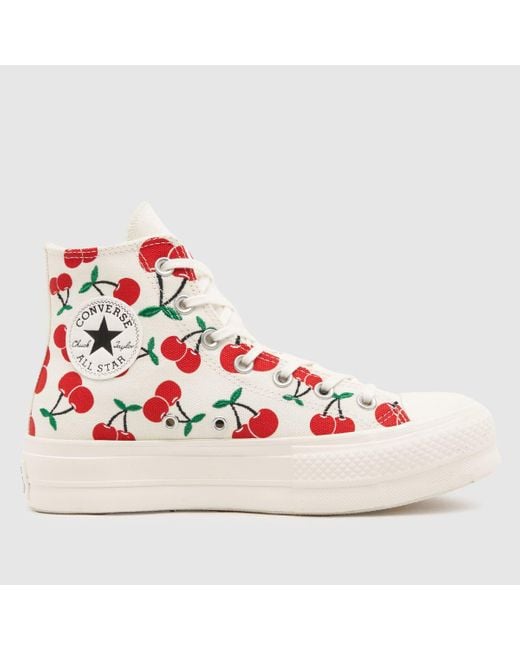 Converse Pink All Star Lift Hi Cherry On Trainers In