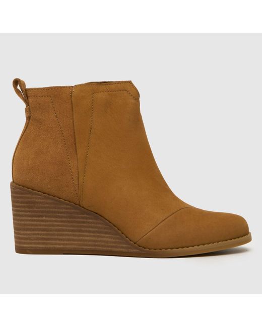 TOMS Women's Brown Clare Wedge Boots