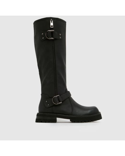 SIMMI Black Dexter Biker Knee High Boots