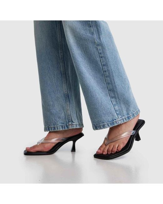 Schuh Black Salvia Toe Post High Heels