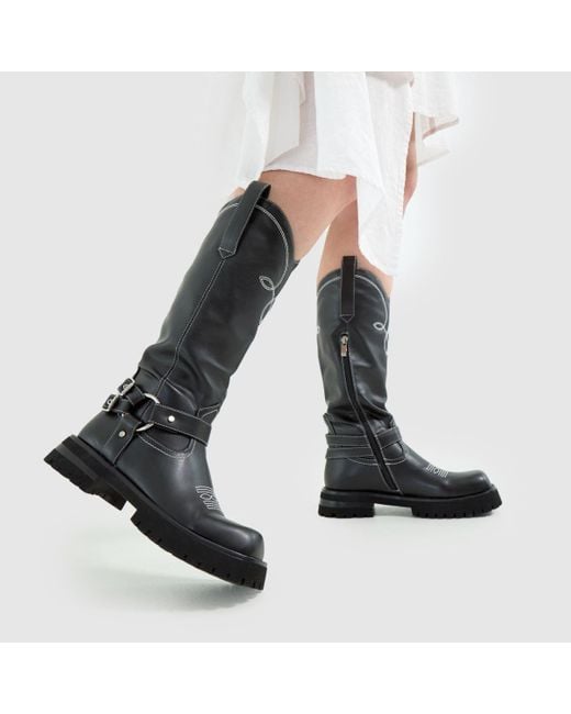 SIMMI Black Galveston Biker Boots