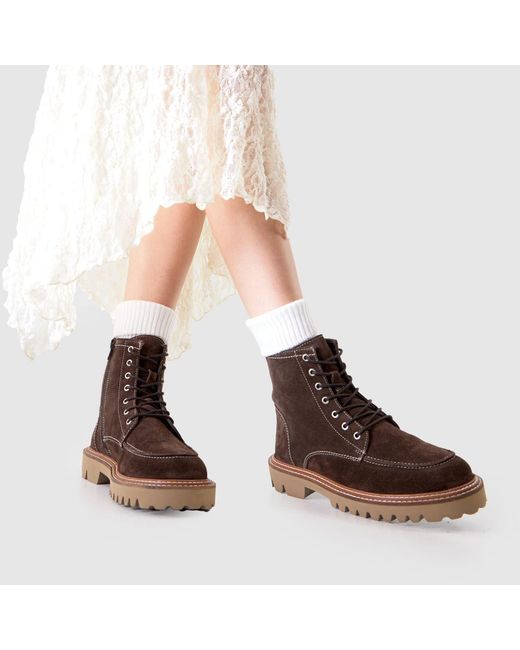 Schuh Brown Corrine Suede Moc Toe Boots