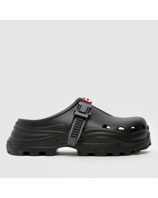 Hunter Black Baltic Moulded Mule Sandals