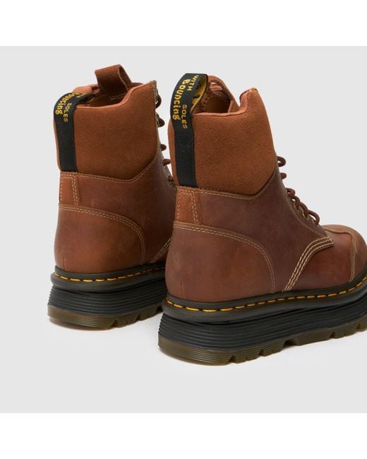 Dr. Martens Brown Zebzag 8 Tie Boots In