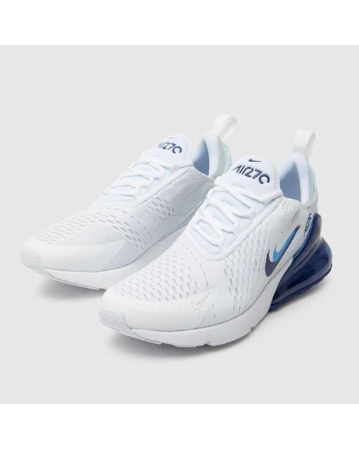 Nike Air Max 270 Trainers In White & Blue for men