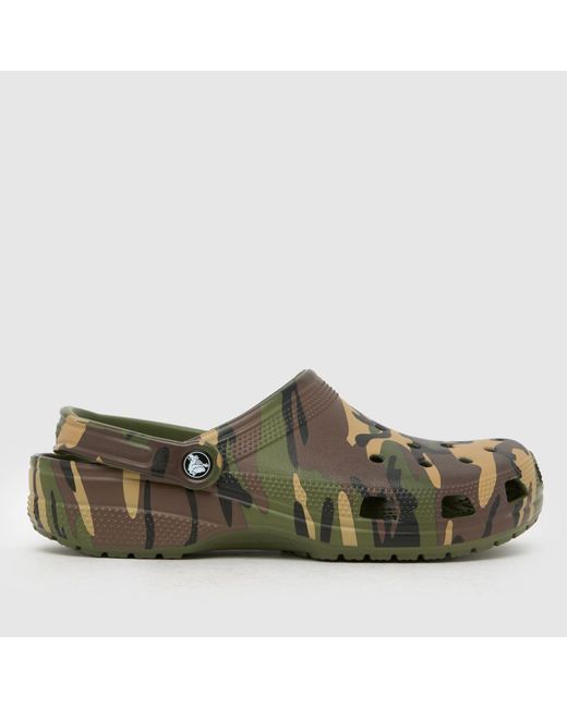 CROCSTM Green Classic Camo Clog Sandals for men