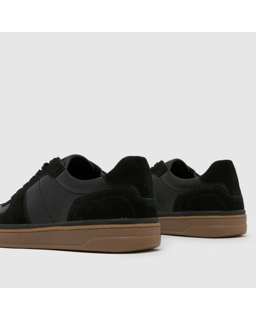 Schuh Black Walker Suede Gum Trainers for men