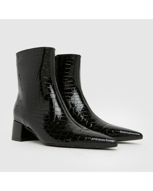 Schuh Black Bridgit Block Point Boots