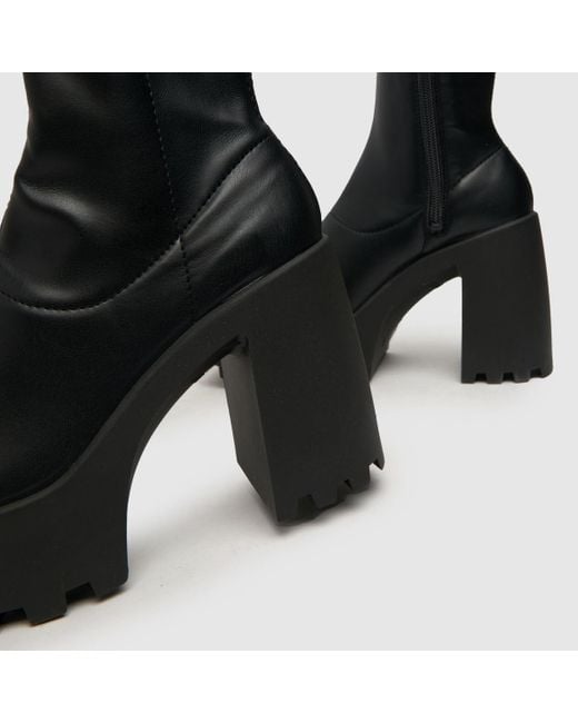 Schuh Black Ladies Dilly Platform Stretch Boots