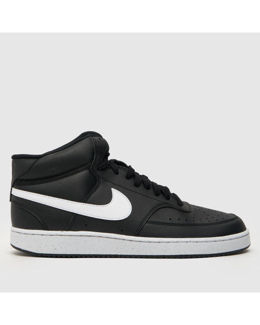 Nike Black Court Vision Mid Trainers In for men