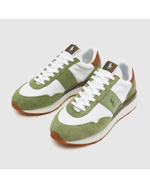 Polo Ralph Lauren Train 89 Trainers In White & Green for men