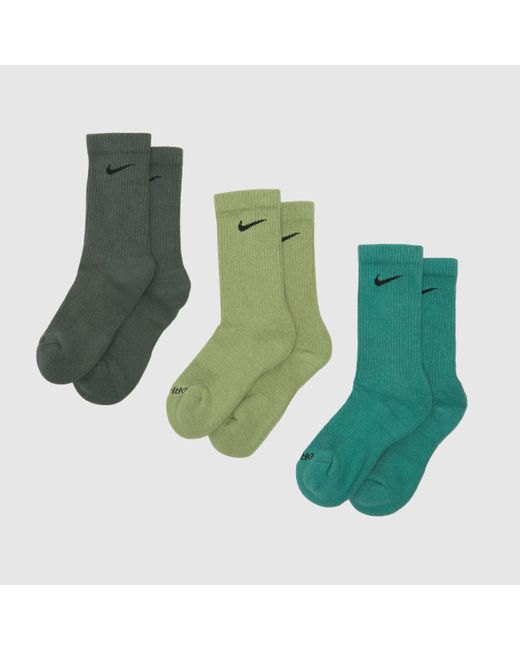 Nike Green Everyday Plus Socks 3 Pack