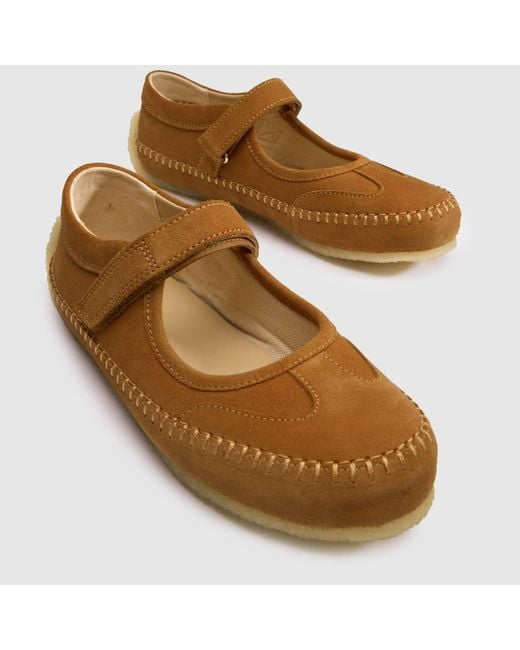 Clarks Brown Tor Low Bar Flats