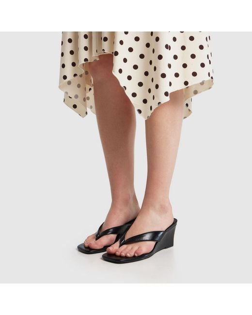 Schuh Black Solomon Wedge Toe Post High Heels