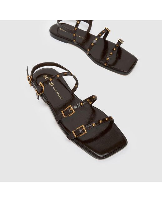 Schuh Brown Talmon Studded Strappy Sandals