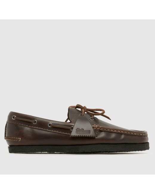 Clarks Brown Godney Boat Shoes for men
