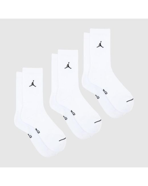 Nike White Jordan Crew Socks 3 Pack