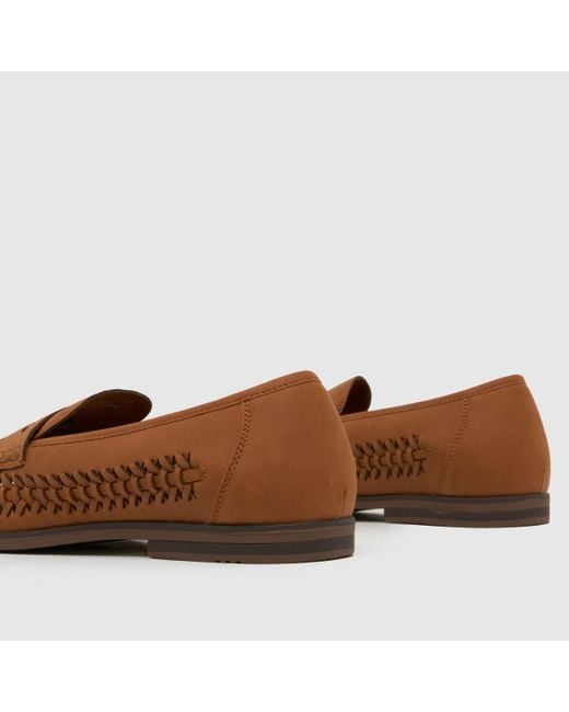 Schuh Brown Reem Woven Loafer Shoes for men