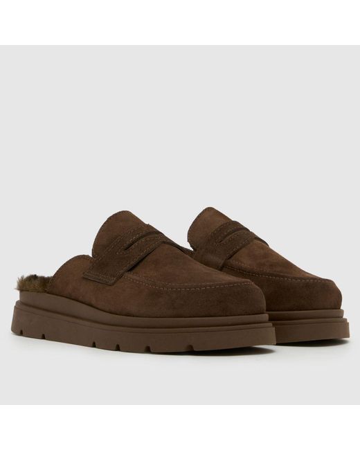 Schuh Brown Tamsin Loafer Mule Flats