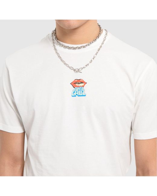 Santa Cruz White Johnson Danger Zone T-shirt In for men