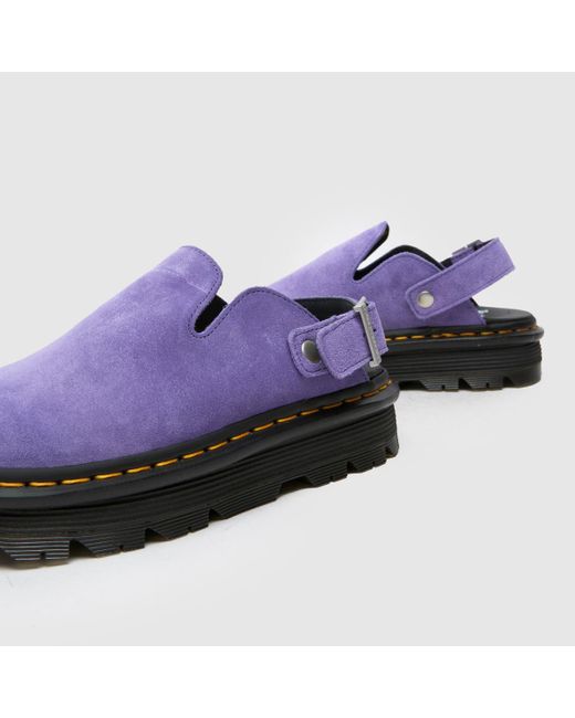 Dr. Martens Purple Zebzag Mule Sandals