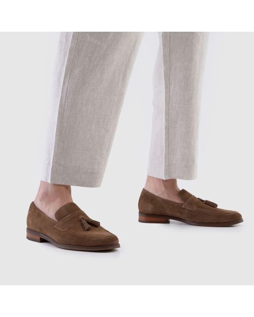 Schuh Brown Ronen Suede Loafer Shoes for men