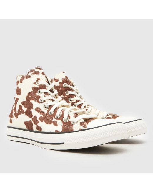 Converse Brown All Star Hi Winterluxe Cow Trainers