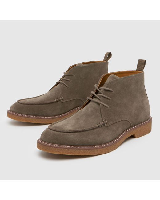 Schuh Brown Dabi Suede Apron Lace Up Boots for men